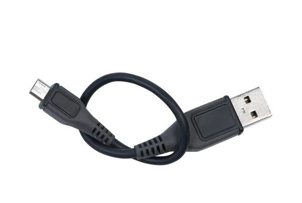 Cable USB sobre fondo blanco. —  Fotos de Stock