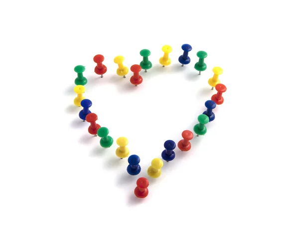 stock image Color pins in the form of heart