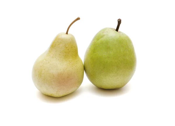 The present ripe pear and pear from plastic — Stock Photo, Image
