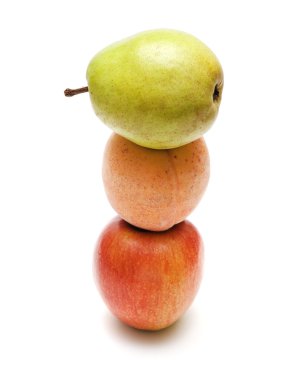 The friend on the friend the lying: an apple, a peach and a pear clipart