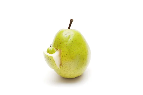 Composición de la pera. La pera en forma de cajas que es una pera . — Foto de Stock