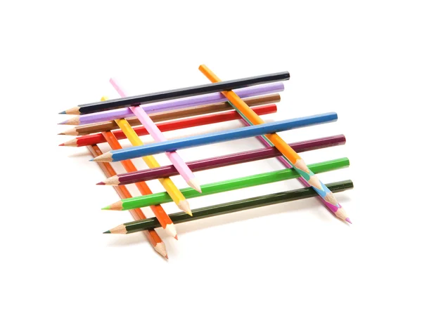 Pyramide de crayons de couleur — Photo