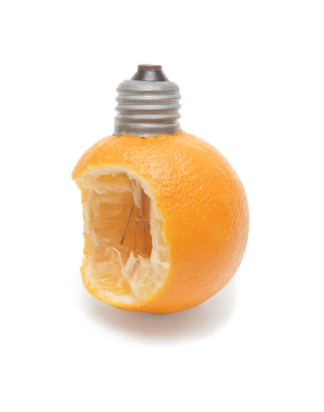 Orange in the form of a bulb — Stock Photo, Image