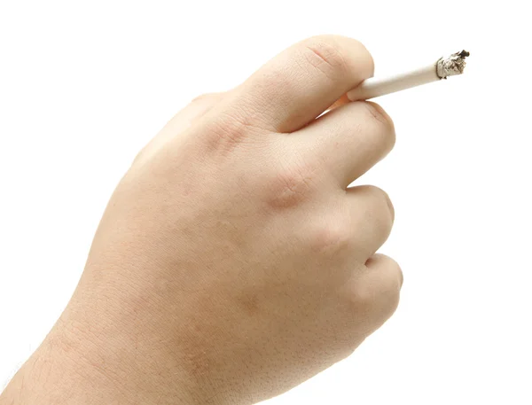 Человеческая рука держит сигарету — стоковое фото