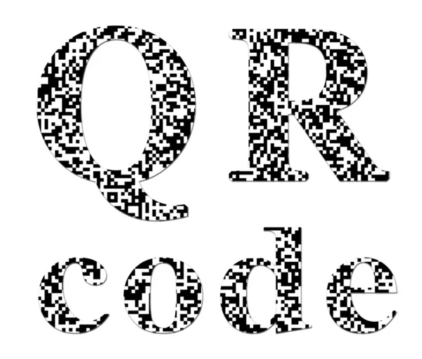 Qr 代码纹理的题字 — 图库照片