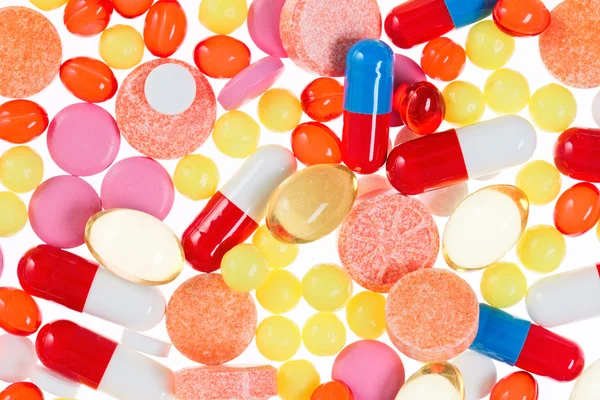 Comprimidos, comprimidos e medicamentos, antecedentes médicos — Fotografia de Stock