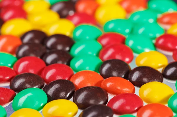 Multicolor bonbon doces (balas de bola) fundo de comida, close-up — Fotografia de Stock
