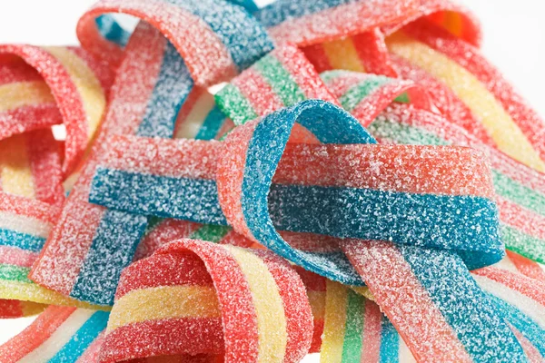 Multicolor gummy godis (lakrits) sötsaker närbild mat bakgrund — Stockfoto