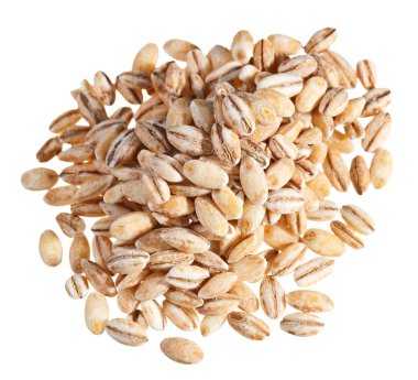 Pearl barley heap isolated on white clipart