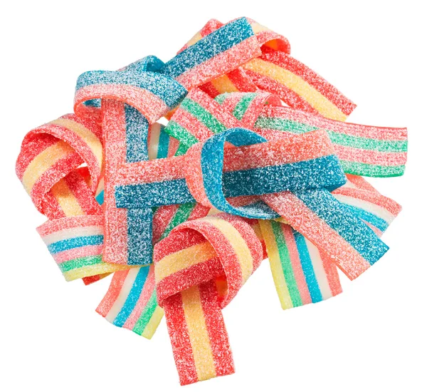 Colorful gummy candy (licorice) sweets, isolated on white — Stock Photo, Image