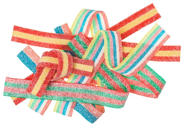 Színes nyúlós candy (édesgyökér) édességek, elszigetelt fehér — Stock Fotó