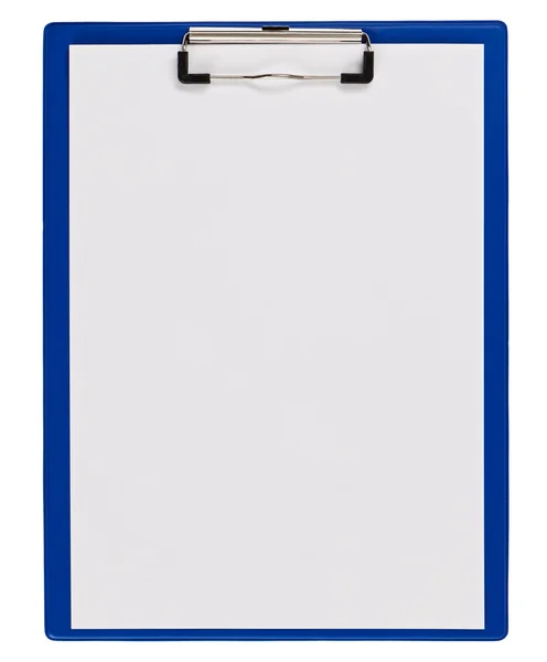 Blue medical clipboard with copy space isolated on white Stock Image