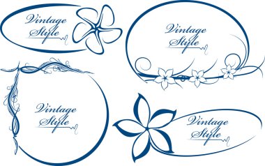 Beautiful collection of oval frames. Vector clipart