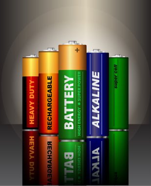 Set of AA batteries clipart