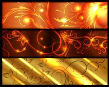 Set of 3 banners clipart