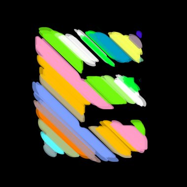 Abstract colorful alphabet. Letter E. clipart