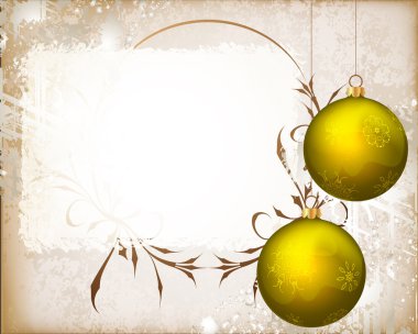 Christmas background with tree toys clipart