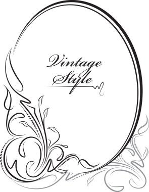 Elegant oval frame. Vector clipart