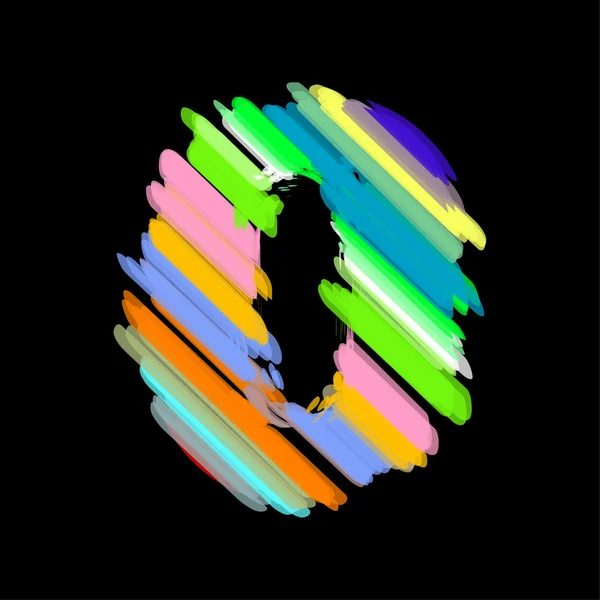 Numéro abstrait coloré 0 . — Image vectorielle