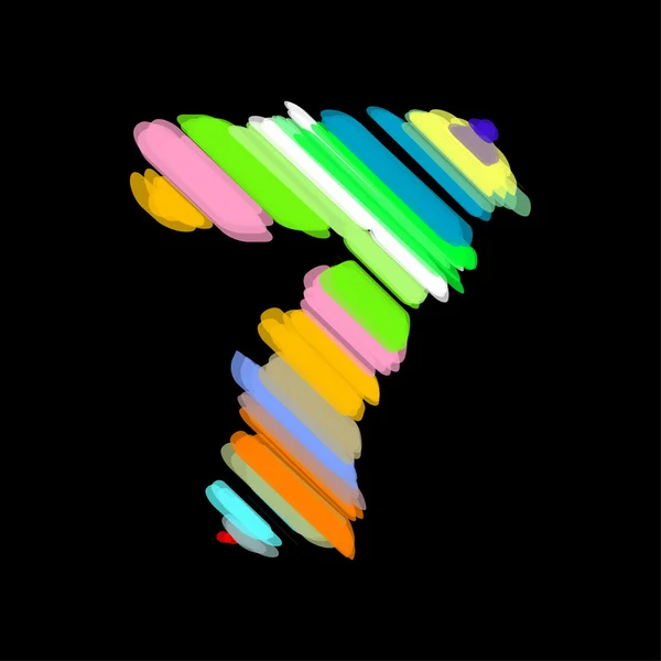 Numéro abstrait coloré 7 . — Image vectorielle