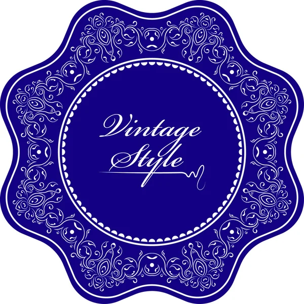 Old-fashioned round label — Stock Vector
