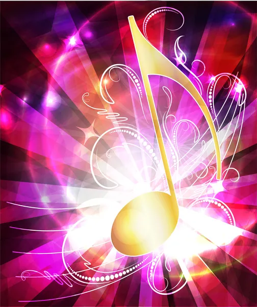 Colorful musical background with note. — Stock Vector