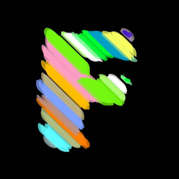Abstraktní barevné abeceda. písmeno f. — Stockový vektor