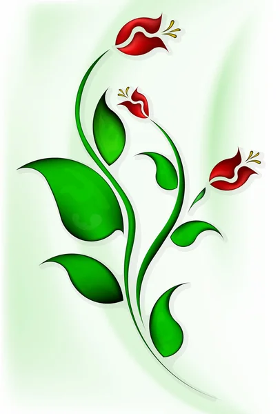 Florales Design in grünem Gamma — Stockvektor