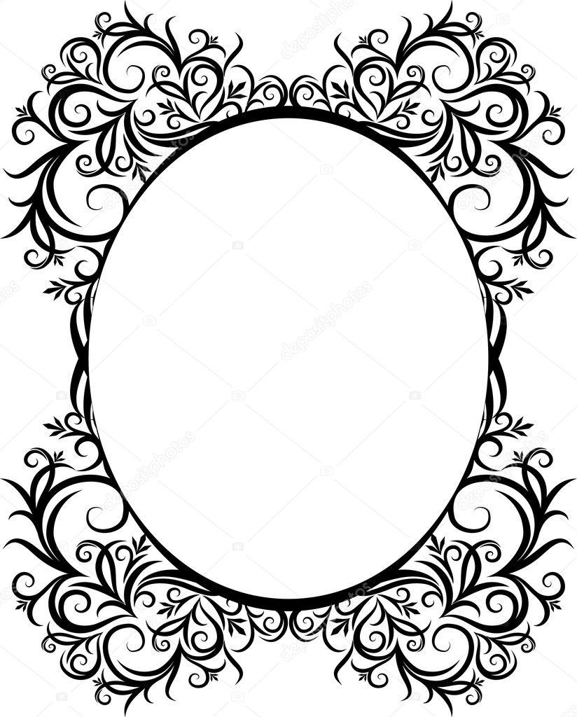 Elegant oval frame.
