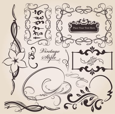 Set of design elements clipart