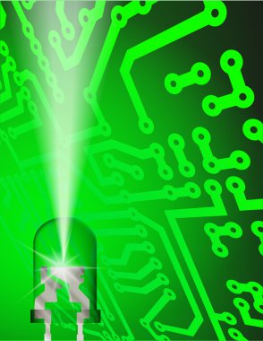 Abstract tech background with led and circuit board clipart