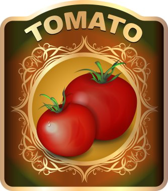 Ketçap ya da domates juice.vector resimde etiketi.