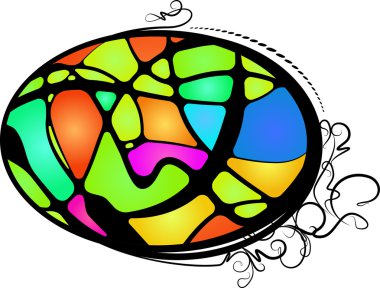 Abstract stained glass. Vector clipart