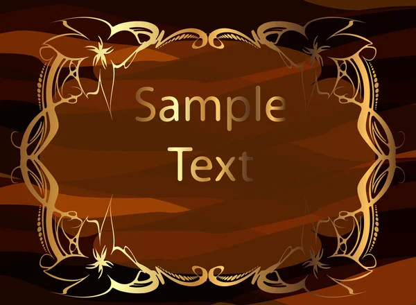 Marco de oro decorativo para texto. Vector — Vector de stock