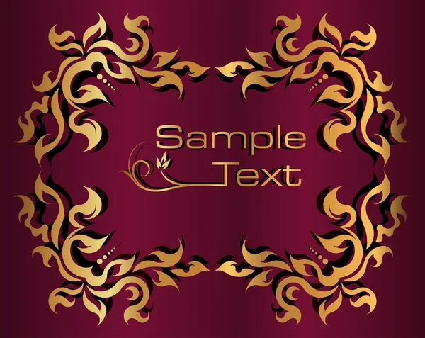 Decorative gold frame for text. Vector — Stock Vector