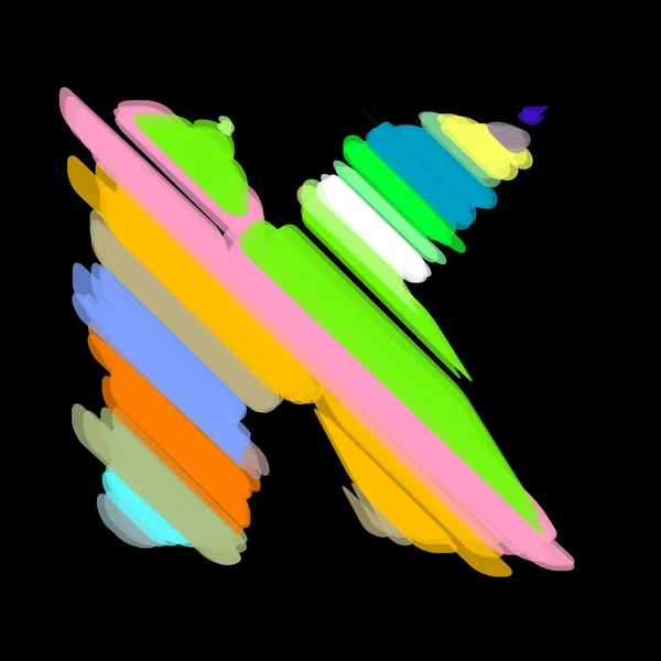 Abstract alfabeto colorato. Lettera K . — Vettoriale Stock