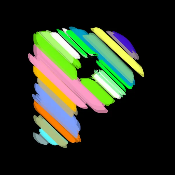 Abstraktes farbenfrohes Alphabet. Buchstabe p. — Stockvektor