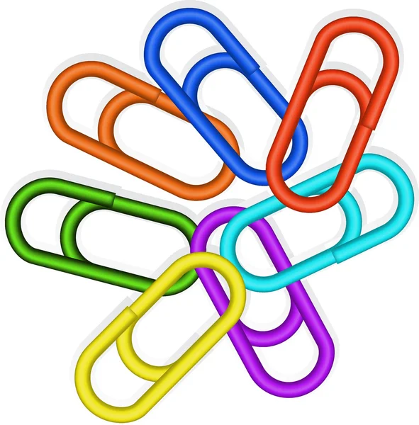 stock vector Abstract colored paper clips