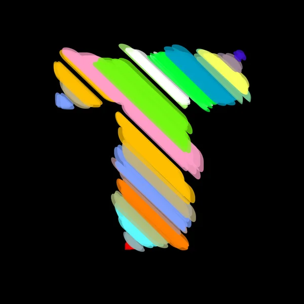 Alfabeto colorido abstracto. Letra T . — Vector de stock