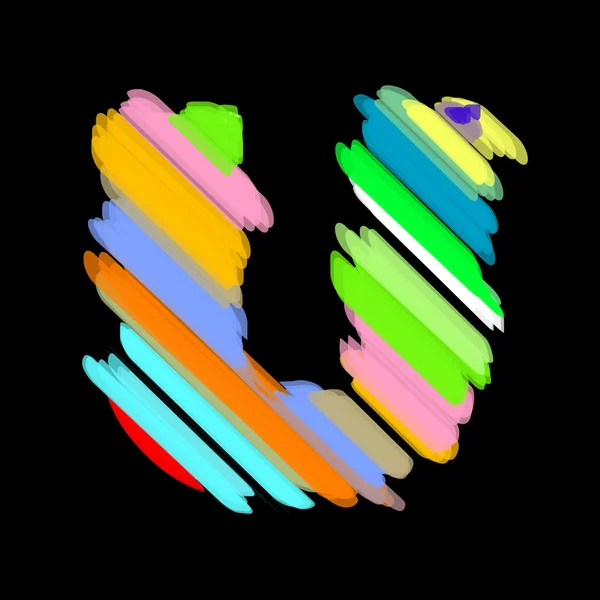 Abstraktní barevné abeceda. písmeno u. — Stockový vektor