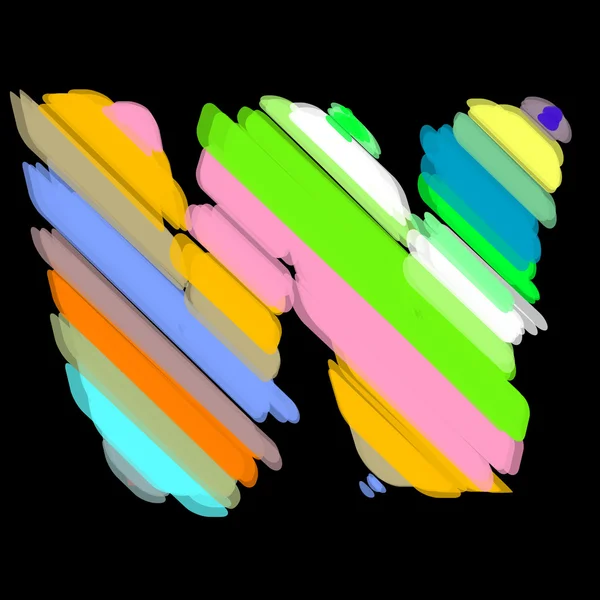 Abstraktní barevné abeceda. písmeno w. — Stockový vektor