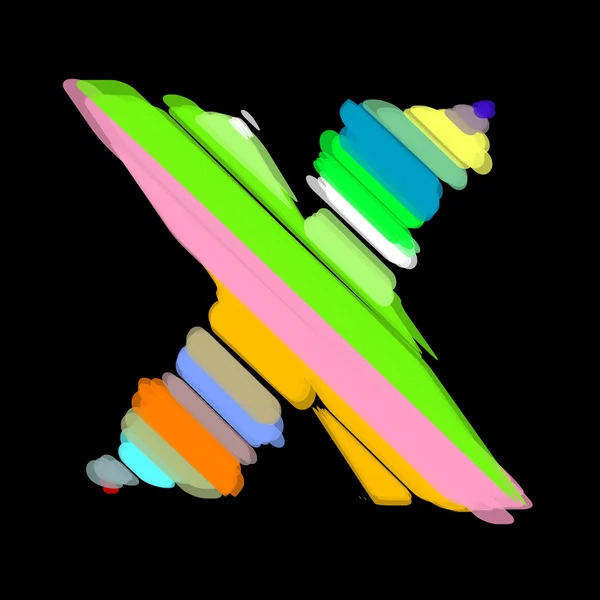 Abstraktes farbenfrohes Alphabet. Buchstabe x. — Stockvektor