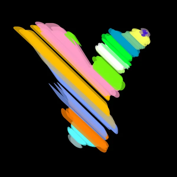 Abstraktní barevné abeceda. písmeno y. — Stockový vektor