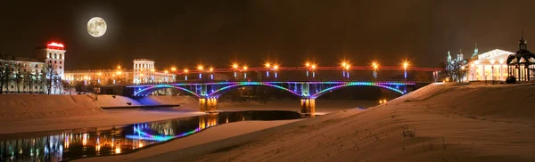 Ночной город Витебск, Беларусь — стоковое фото