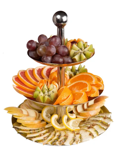 Winogrona, kiwi, pomarańcza, grejpfrut, jabłko, ananas — Zdjęcie stockowe