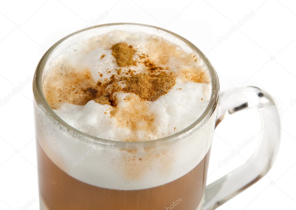 Cappuccino cup on a white background