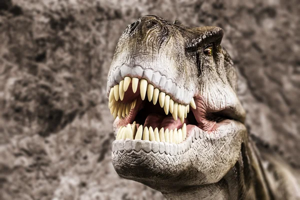Tyrannosaure montrant sa bouche de dents — Photo