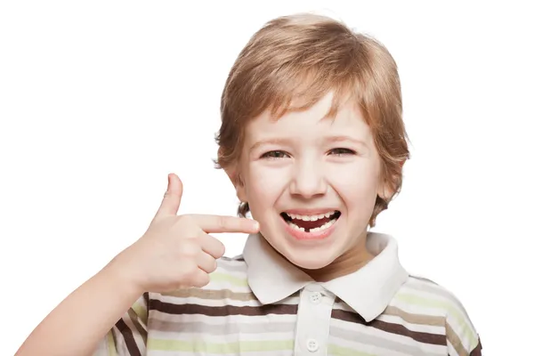 První dětské mléko nebo dočasný zub vypadne — Stock fotografie