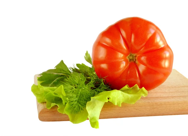 Помідор і зелений салат — стокове фото