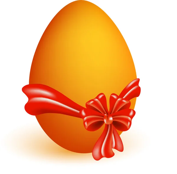 Easter egg with red bow — Stock Vector